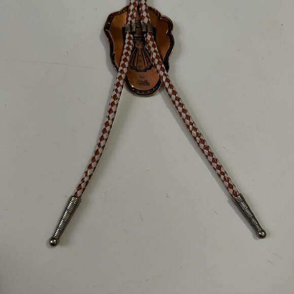 Solid Copper Thunderbird Slide Bolo Tie Native American Southwestern Stamped - Picture 12 of 13